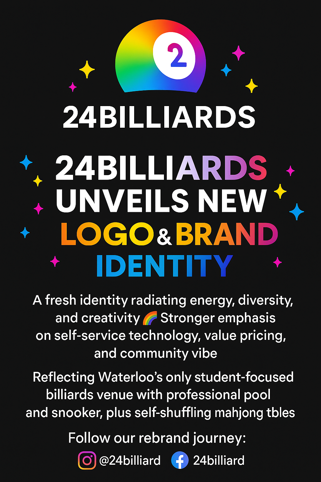 <strong>24Billiards Unveils New Rainbow Logo and Brand Identity</strong>